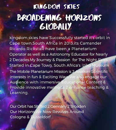 Brochure:Made for a Client in Germany who runs a mobile Planetarium on wheels through schools.